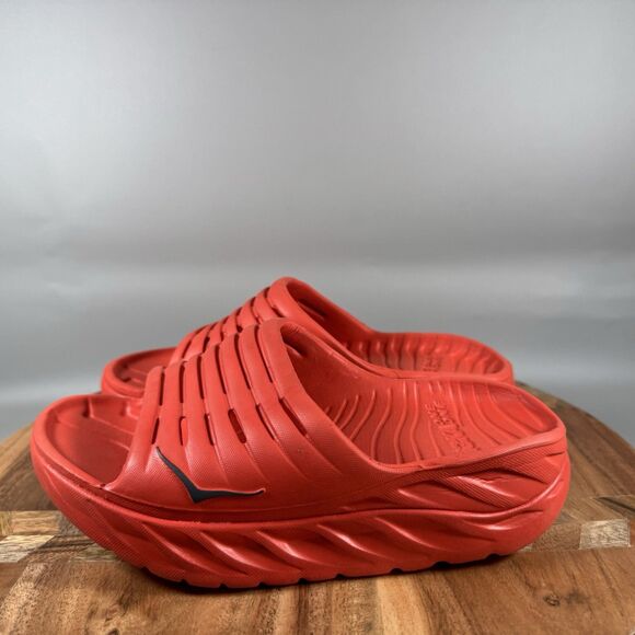 Hoka One One Womens Ora Recovery Red Slide Sandals Size 5 - Picture 3 of 6